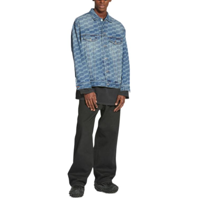 Balenciaga BB Monogram Large Fit Jacket 'Blue' 675208TMW370443