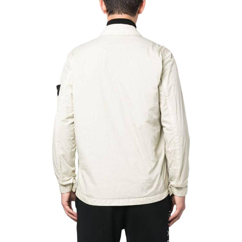 STONE ISLAND Compass Patch Collared Zip Up Jacket 'Plaster' 791510723-V0097