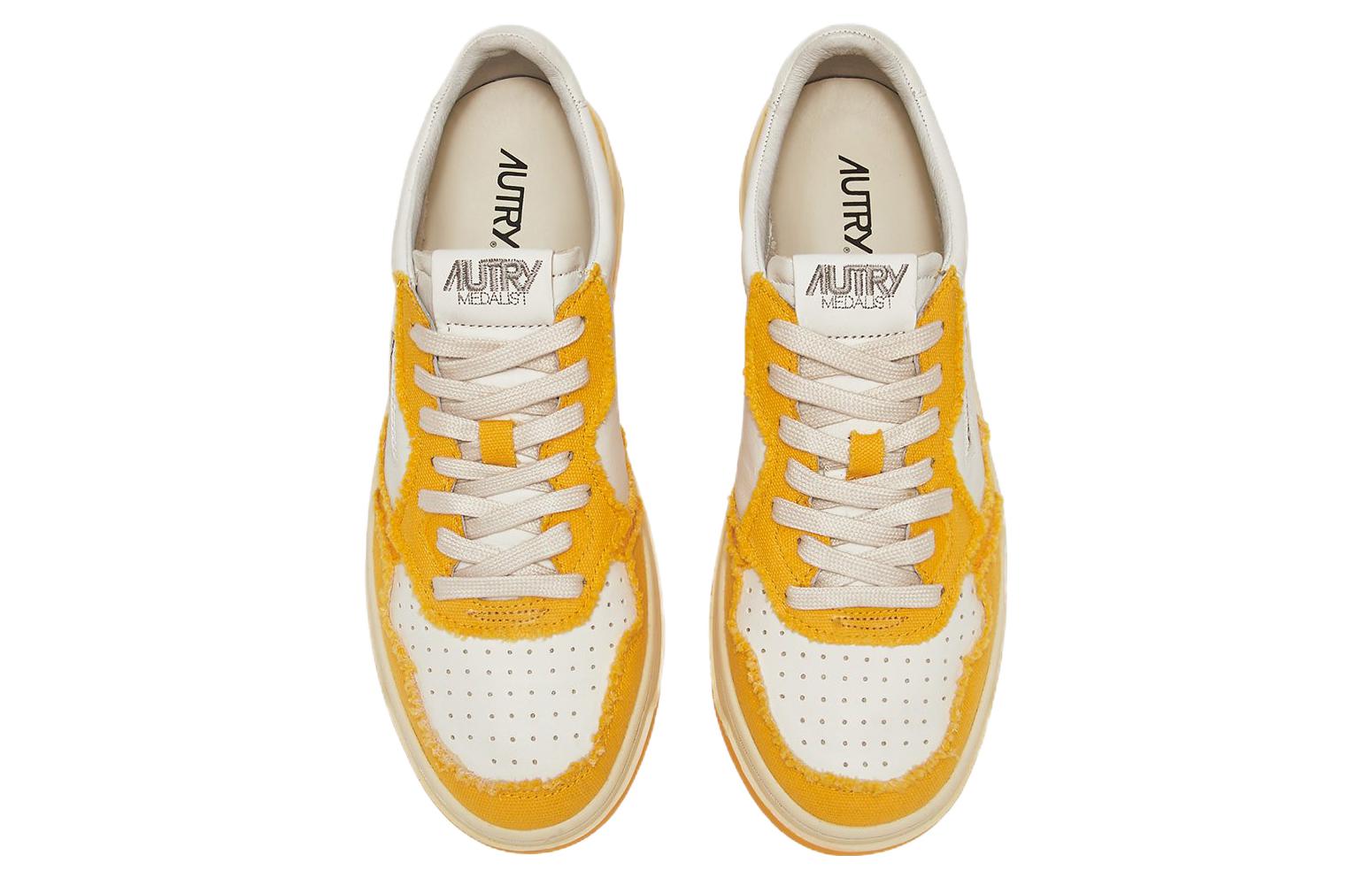 AUTRY Medalist Canvas-Panelled 'White Yellow' AULM-CB06