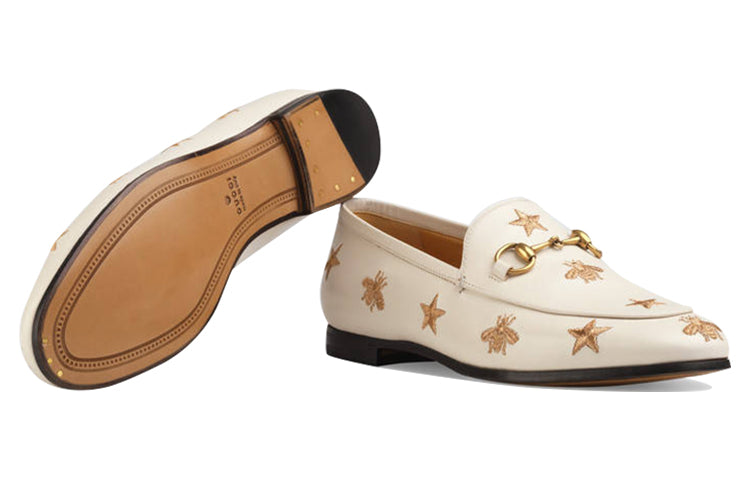 (WMNS) Gucci Jordaan Embroidered Leather White 505281-D3V00-9022