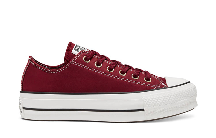 (WMNS) Converse Chuck Taylor All Star Platform Nubuck Low Top Thick Sole 'Red White' 565855C
