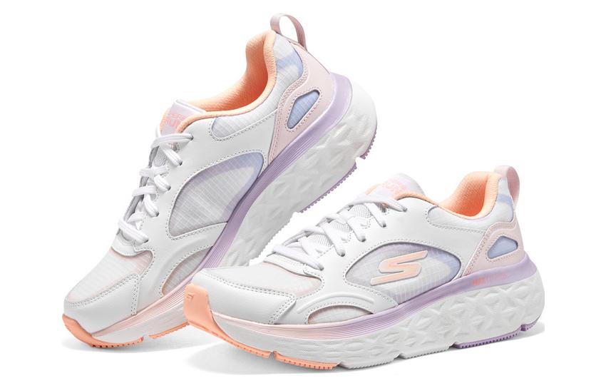 (WMNS) Skechers Max Cushioning Delta Running Shoes 'White Orange Purple' 129128-WPK