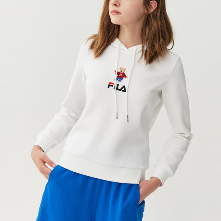 (WMNS) FILA Sports Pullover Long Sleeves Hoodie White F11W118288F-WT
