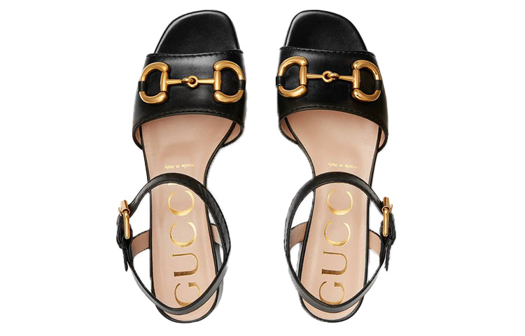 (WMNS) Gucci Horsebit Black Sandals 655413-BKO00-1000