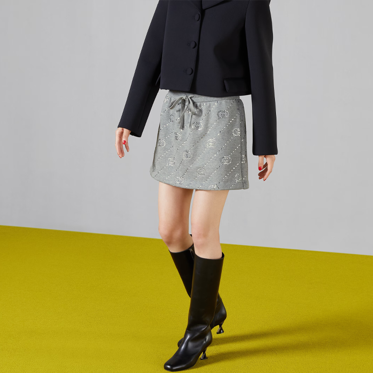 (WMNS) Gucci Light Felted Cotton Jersey Skirt 'Grey' 770187-XJF01-1056