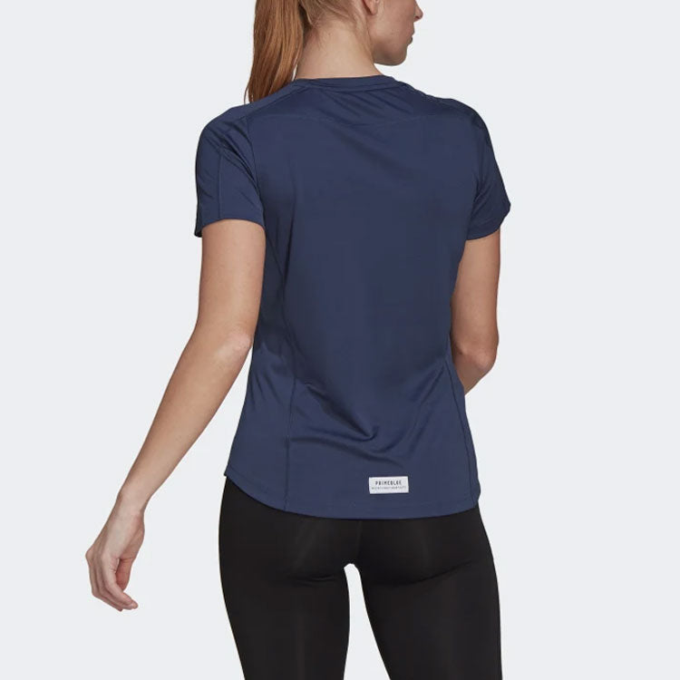 (WMNS) adidas Pfo Gpx Tee W Contrasting Colors Logo Printing Sports Short Sleeve Navy Blue T-Shirt GJ6463