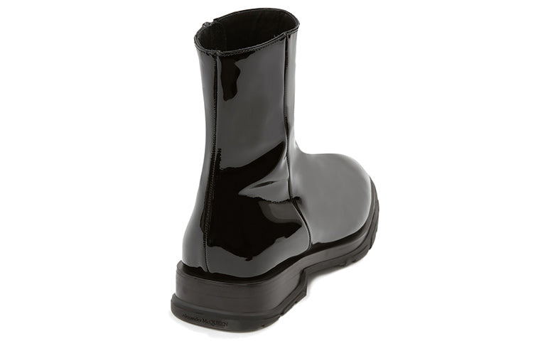 Alexander McQueen Patent-leather Ankle Boots 'Black' 682816WIA391000
