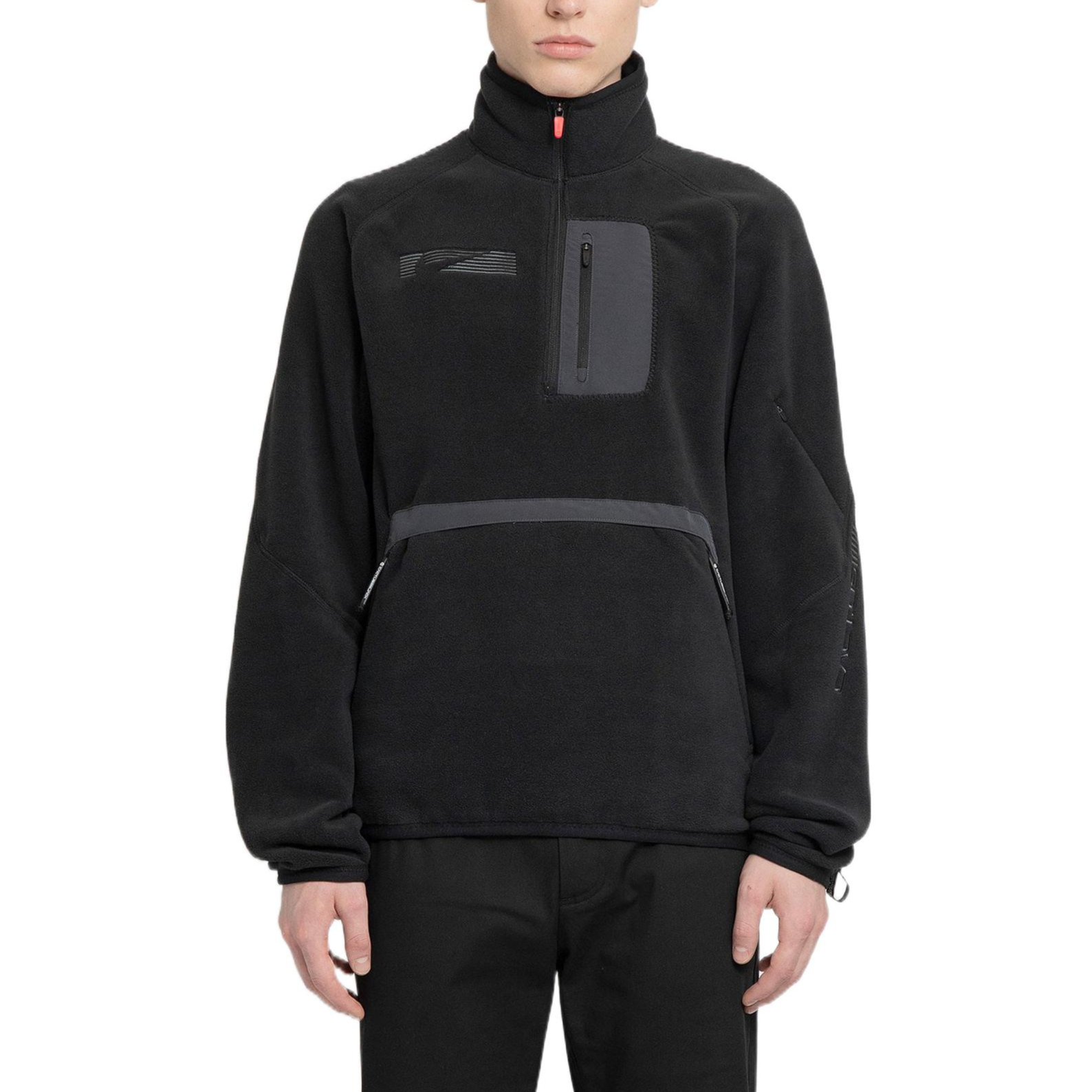 Nike x Travis Scott Solid Color Half Zipper Pocket Stand Collar Casual Jacket 'Black' DM1283-010