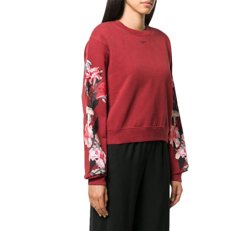 (WMNS) Off-White Flower Printed Sweater Burgundy OWBA026E190030662410