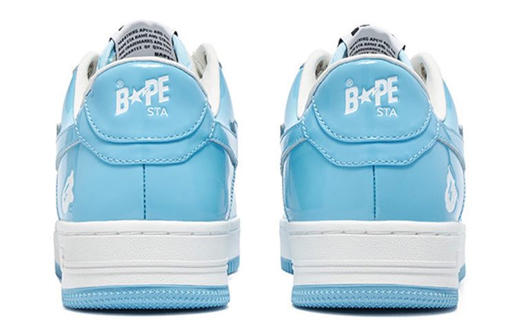 A BATHING APE Bape Sta Patent Leather 'White Blue ' 1I70-191-002-BLUE