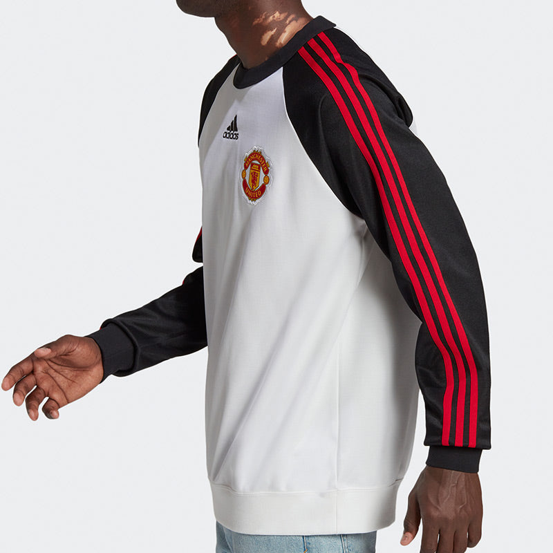 Men's adidas Knit Soccer/Football Colorblock Sports Round Neck White H64071