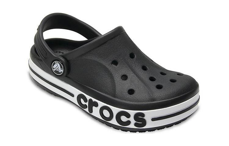 (PS) Crocs Small Crocs Outdoor Flat Heel Beach Sports Black White Sandals 'Black White' 205100-001