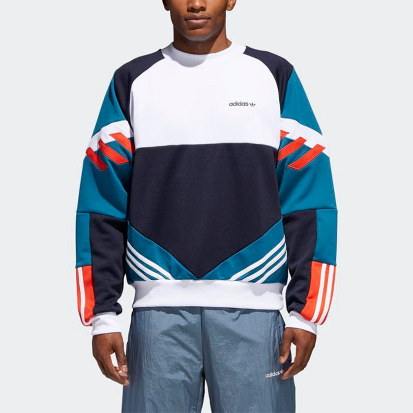 adidas originals Logo Printing Contrasting Colors Sports Loose Round Neck CE4851