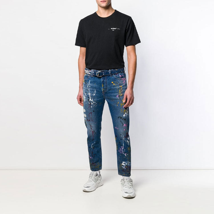 Off-White MENS Street Style Cotton Short Sleeves Black OMAA027R191850751001