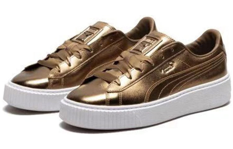 (WMNS) PUMA Basket Platform Luxe 'Gold' 366687-02