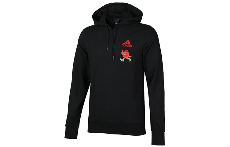 adidas Isc Gfx Swt I Embroidered Printing hooded Knit Sports Pullover Black FP7995