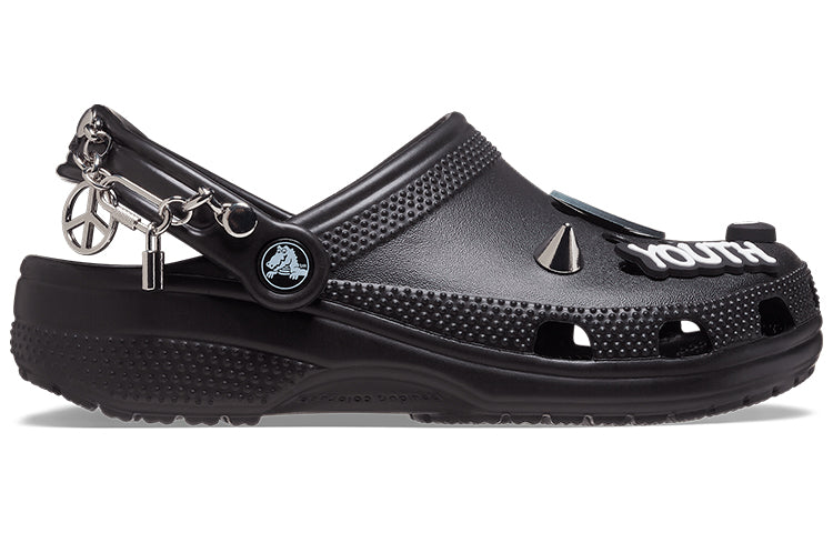 Crocs Classic Feel The Positivity Casual Unisex Black Sandals 207571-001