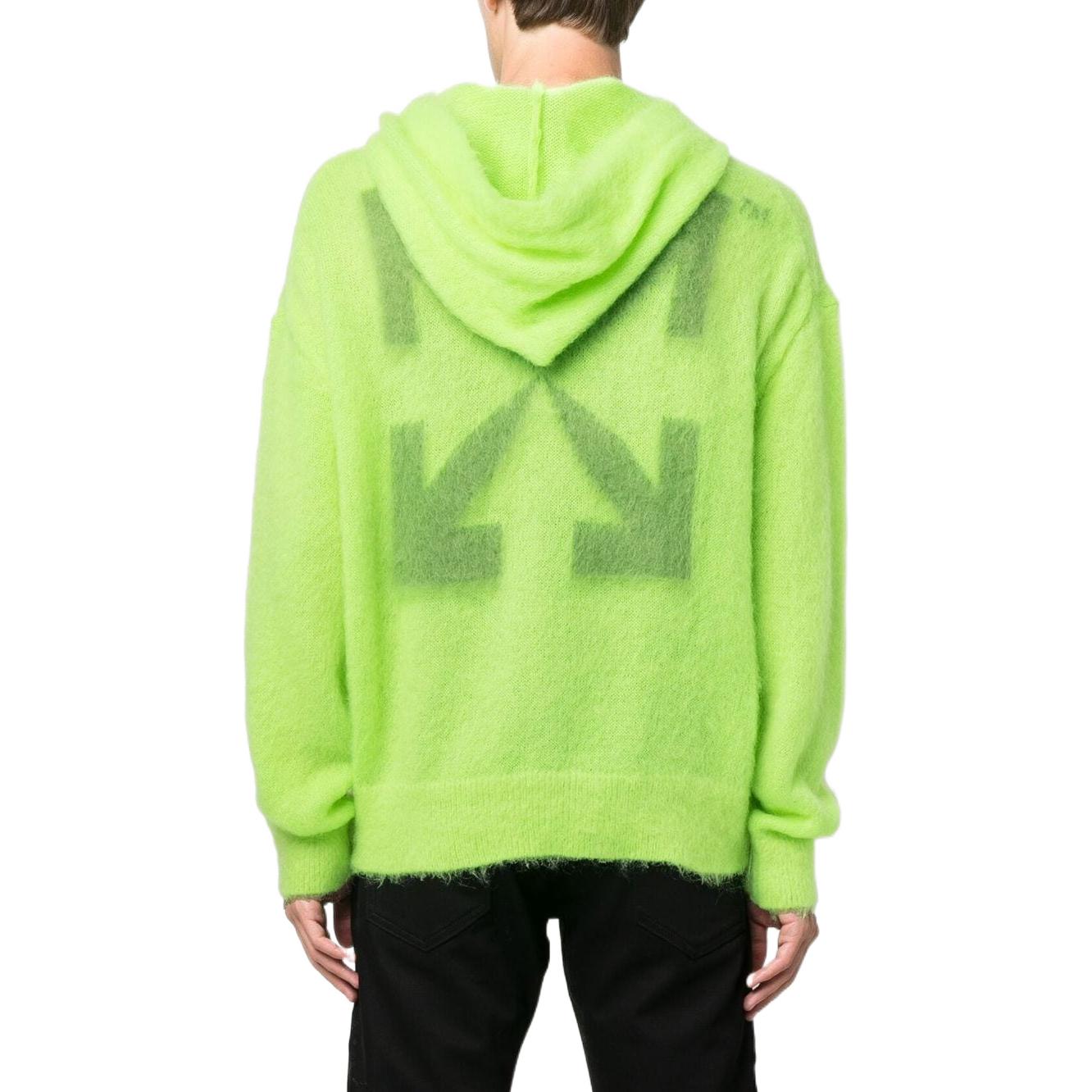 Men's Off-White FW22 Arrow Logo Printing Loose Fit Green Yellow OMHA171F22KNI0017070