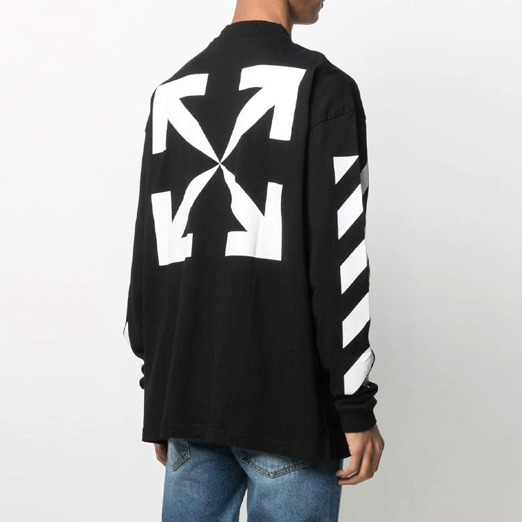 Men's Off-White SS21 Mona Lisa Pattern Pullover Black OMAB032R21JER0011001