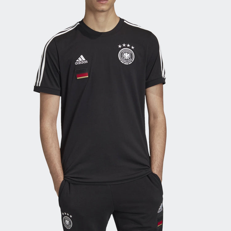 adidas Soccer/Football Germany National Team Sports Round Neck Short Sleeve Black FI1461