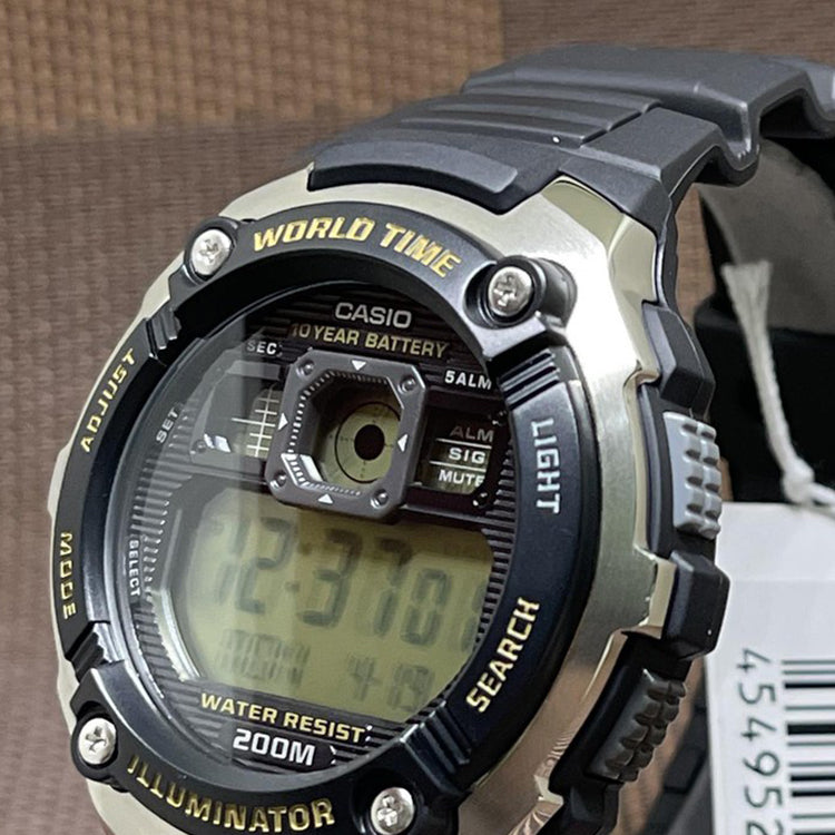 CASIO Waterproof Mens SilverBlack Analog AE-2000W-9A2021