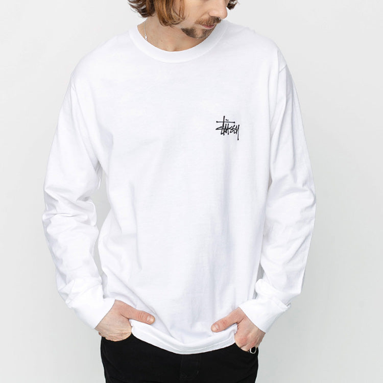 Stussy Unisex Basic L/S Printing Swea White 1994143