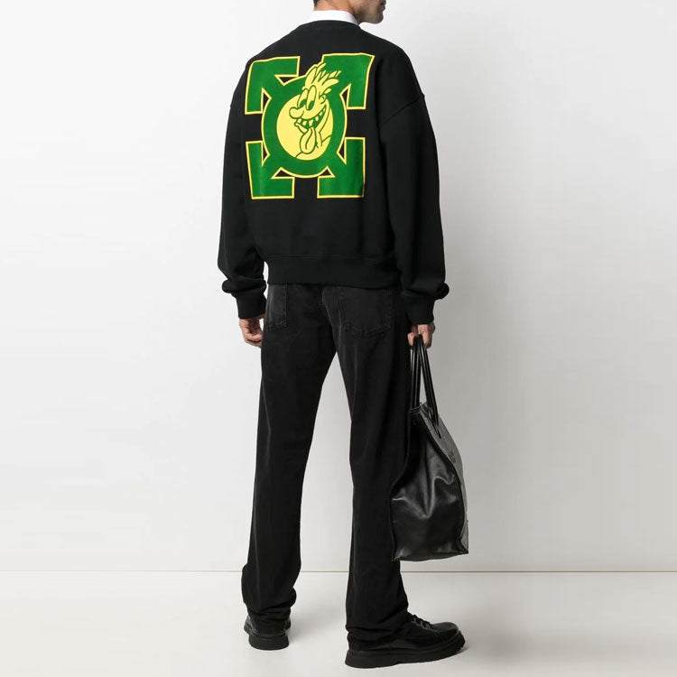 Off-White SS21 Arrow Pattern Sports Long Sleeves Loose Fit Black OMBA035S21FLE0021055