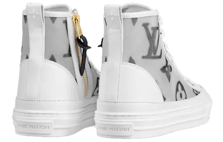(WMNS) LOUIS VUITTON Stellar Zip Up Ankle Sneakers 'Grey White with Dark Grey Monogram' 1A87E2