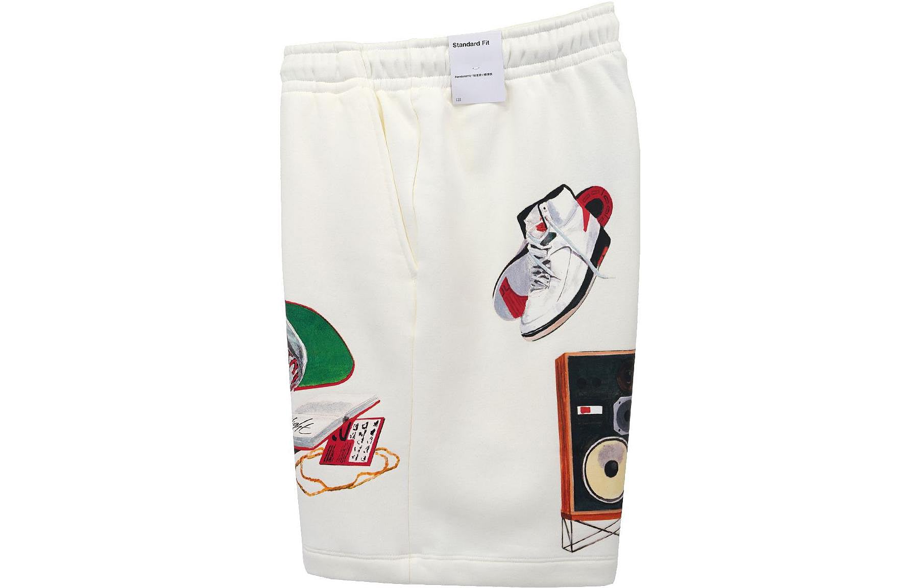 Men's Air Jordan Fit Funny Pattern Printing Drawstring Lacing Straight Shorts White DQ7543-133
