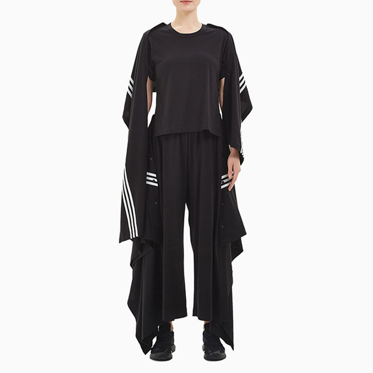 (WMNS) Y-3 SS21 Casual Shawl Round Neck Short Sleeve Black FN5696