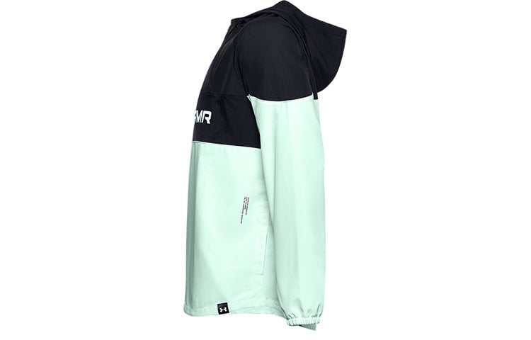 Men's Under Armour Futures Mixed Anorak Jacket Black Green 1358231-002