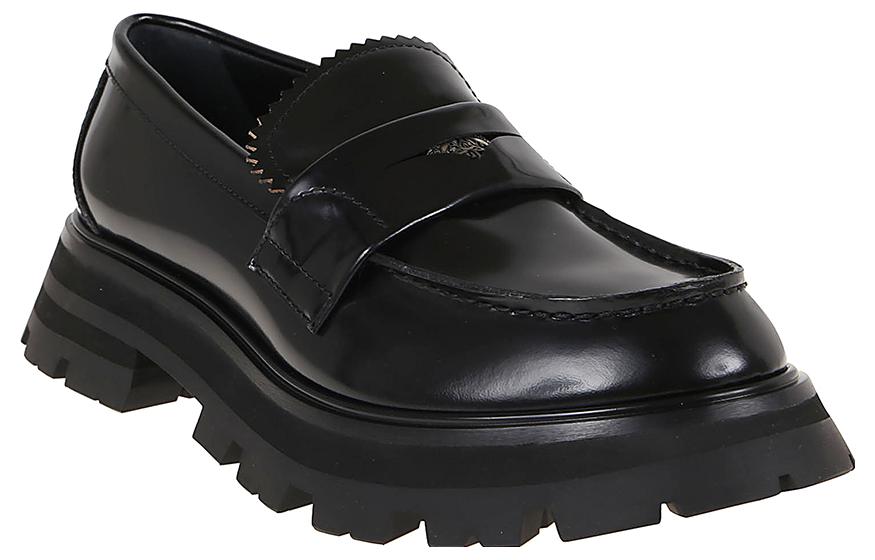 (WMNS) Alexander McQueen Wander Leather Loafers 'Core Black' 685690WHZ851081