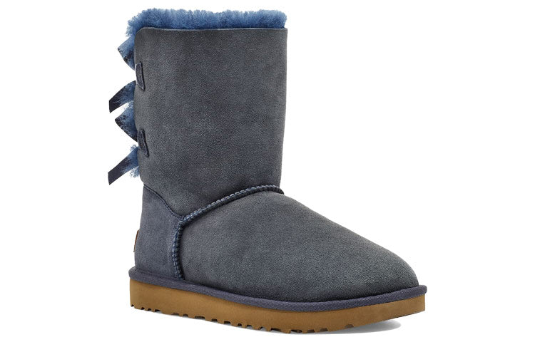 (WMNS) UGG Bailey Bow II Boot Fleece Lined High Top Navy Blue 1016225-NAVY