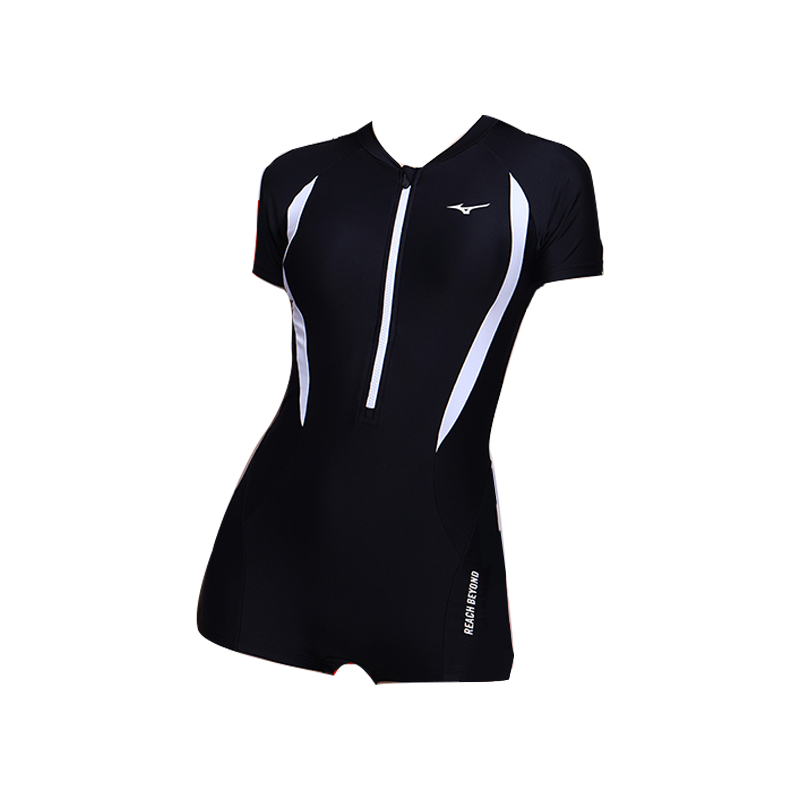 (WMNS) Mizuno Short Sleeve Swimsuit 'Navy' N2CA1359