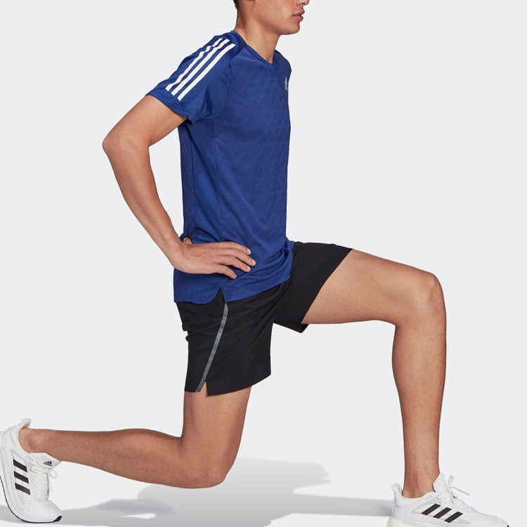adidas Sports Running Round Neck Short Sleeve Blue H36451