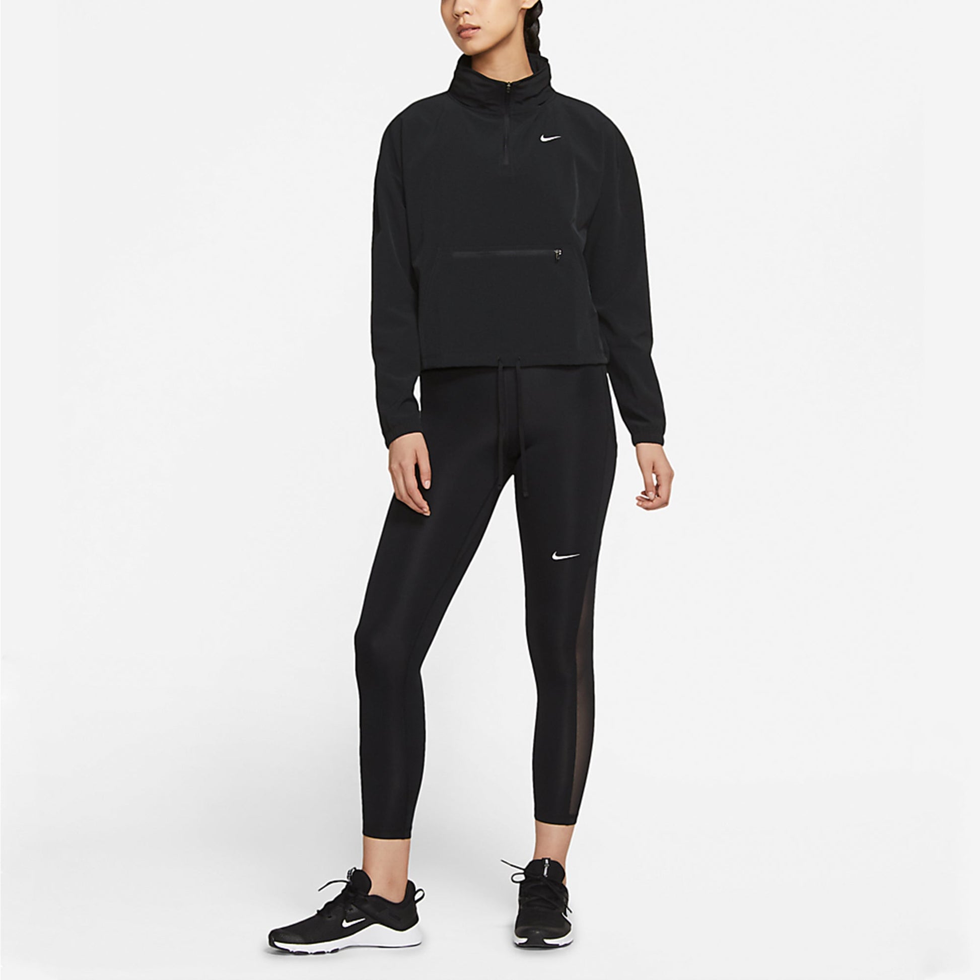 (WMNS) Nike Pro Dri-FIT Packable Training Sports Storage Simple Hooded Stand Collar Jacket Black DD6280-010