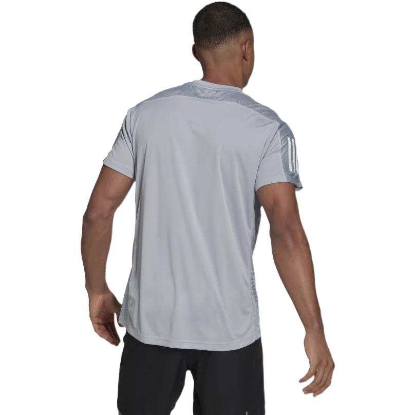 Men's adidas Solid Color Breathable Sports Round Neck Short Sleeve Light Grey T-Shirt GJ9969