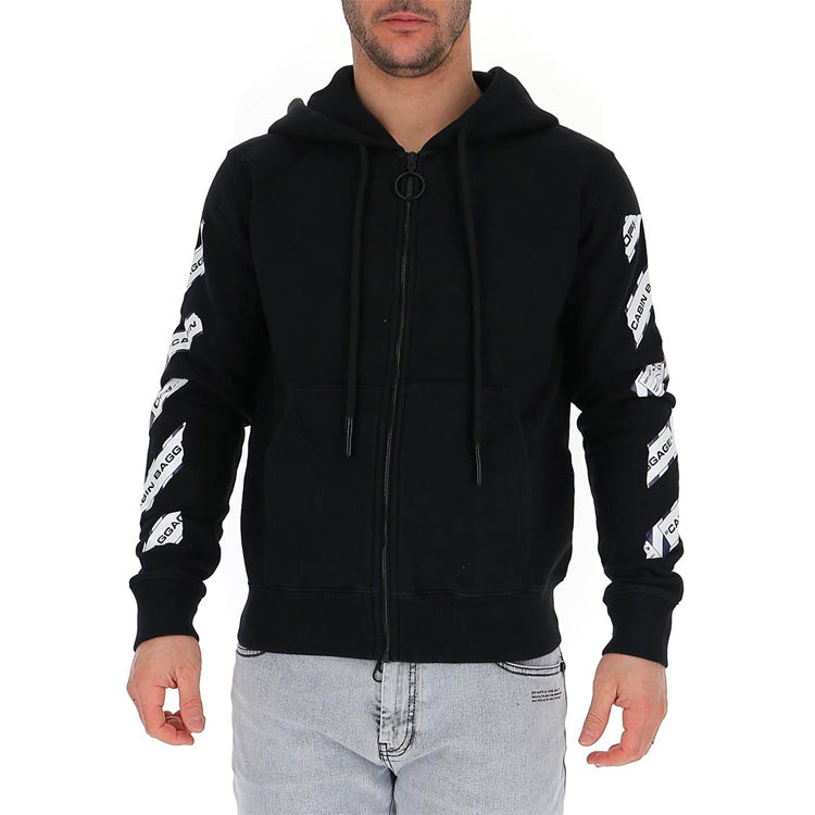 Off-White Airport Tape Slim Zip Hoodie OWKC001S20-30003-BK