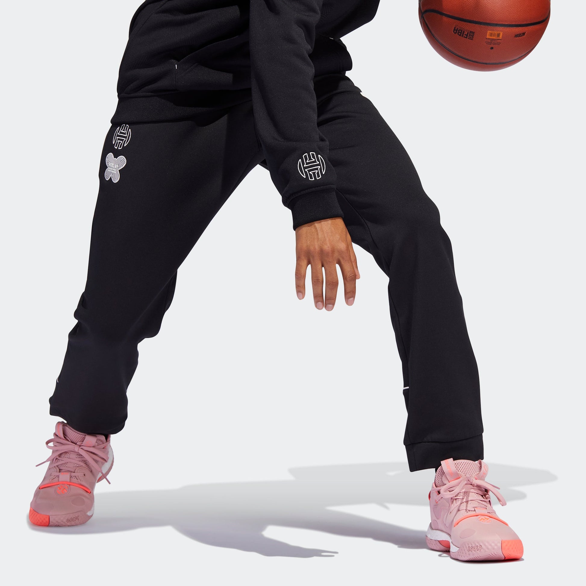 Men's adidas Hrd Pant James Harden Logo Printing Basketball Sports Bundle Feet Black Pants HB5449