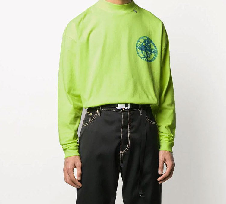 Off-White 3D Logo Printing Long Sleeve Men Yellow OMAB032R201850036288