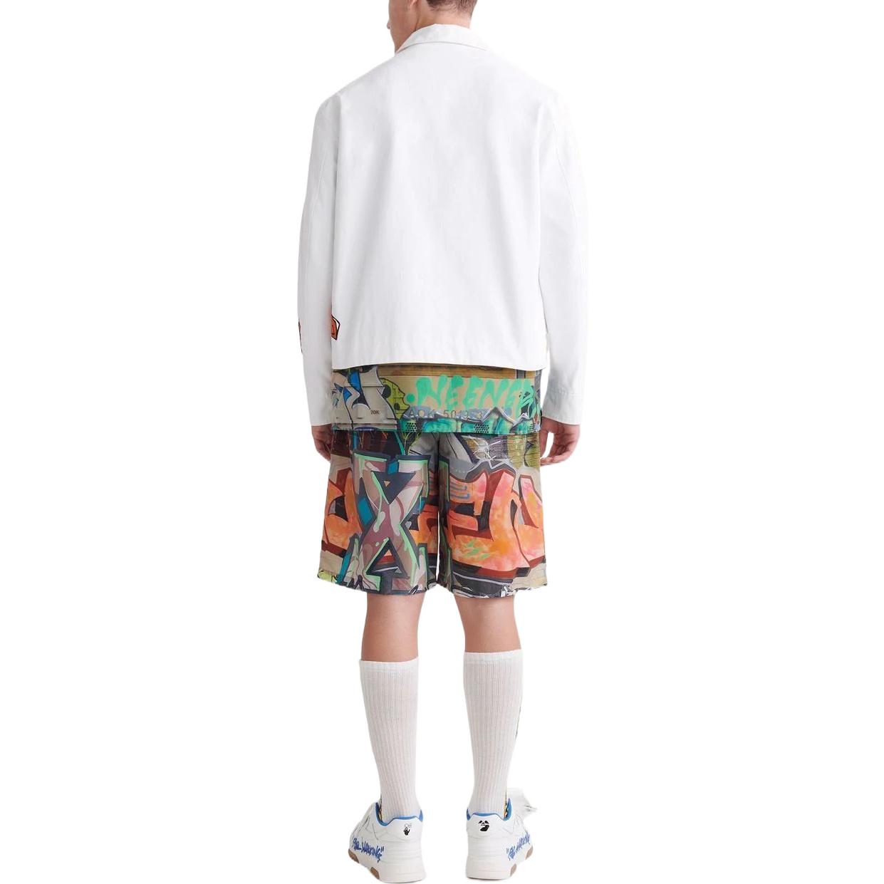 Men's Off-White FW22 Solid Color Casual logo Printing White Jacket OMEA313S22FAB0010120