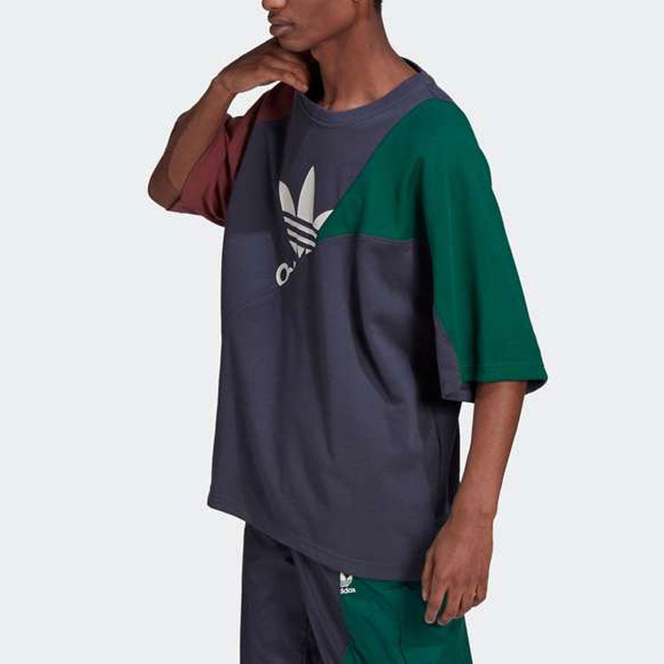 adidas originals Bld Cb Tee Colorblock Round Neck Splicing Sports Short Sleeve Multicolor HC4497