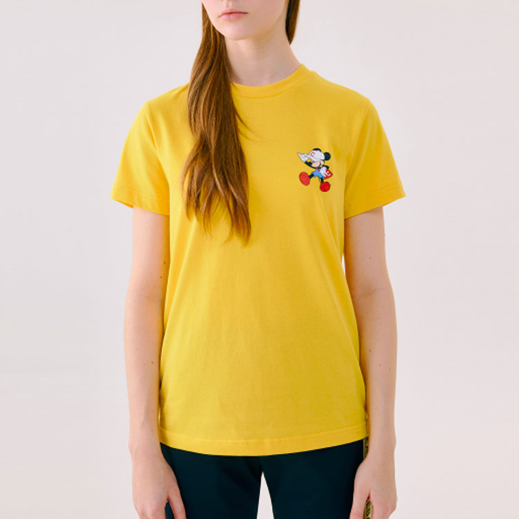 MLB  Disney Mickey Crossover Cleveland Guardians Basic Printing Short Sleeve Unisex Yellow 31TSK2031-45Y