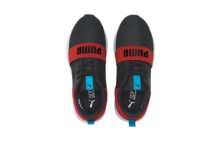 PUMA Wired Run Agile Imeva (Big Kids) Shoes Black/Red/White 374433-02