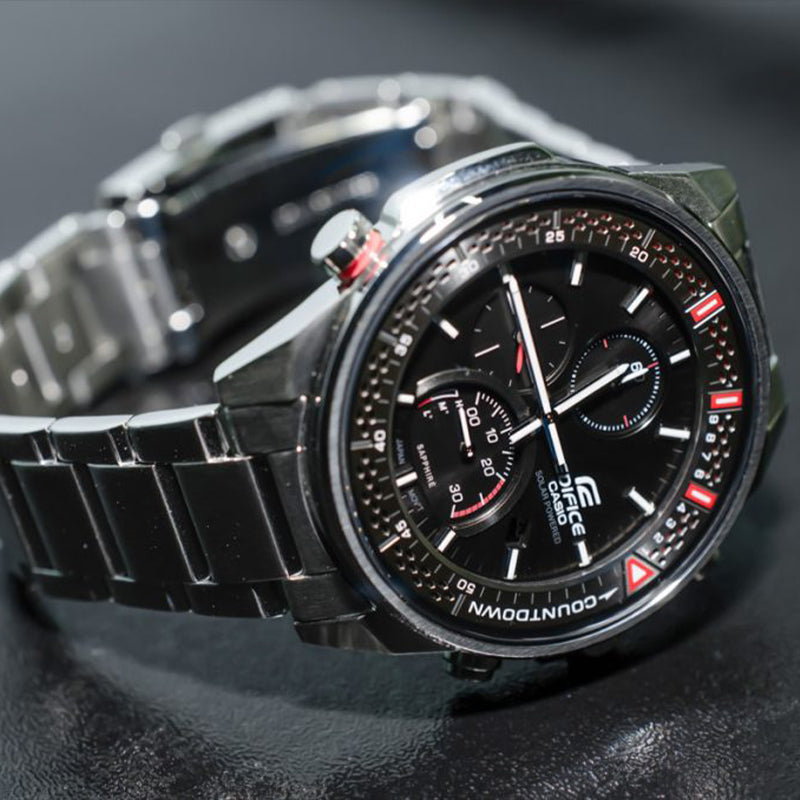 Men's CASIO Business Casual Stainless Steel Watch Mens Black Analog EFS-S590D-1AV