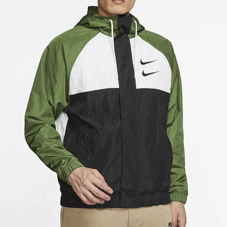 Nike Sportswear Swoosh Windproof Sports Woven Jacket Asia Sizing 'Green' DD1089-010