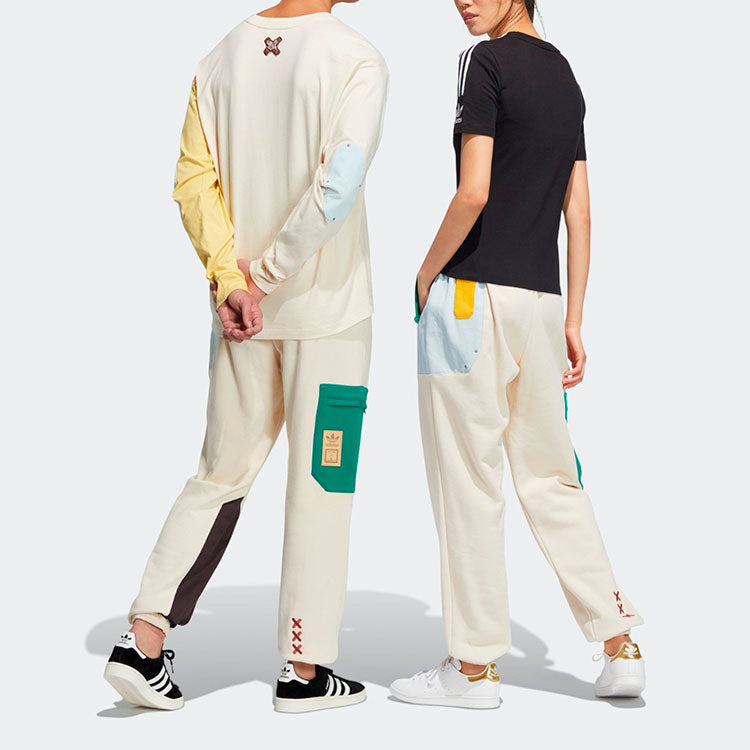 adidas originals Series Contrasting Colors Drawstring Bundle Feet Sports Pants/Trousers/Joggers Creamy White HC0345