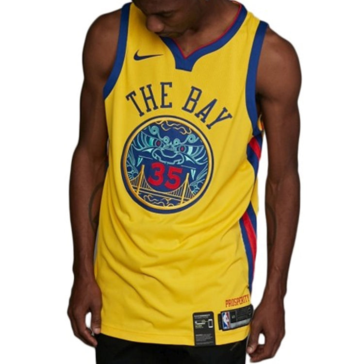 Nike NBA Golden State Warriors Kevin Durant City Version Durant AU Jersey Yellow AH6052-729
