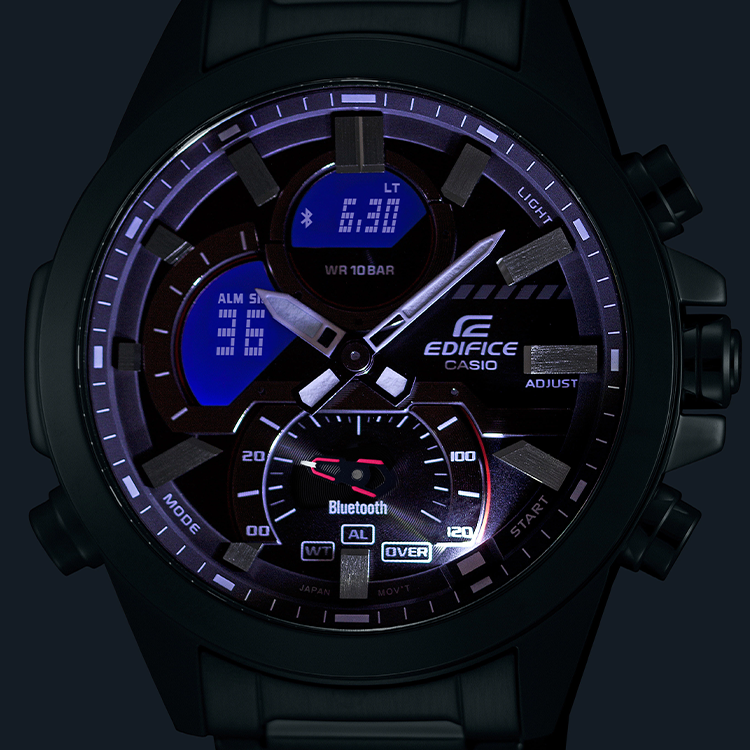 Men's CASIO edifice Series 2022 Luminous Stainless Steel Strap Watch Mens ECB-30P-1A