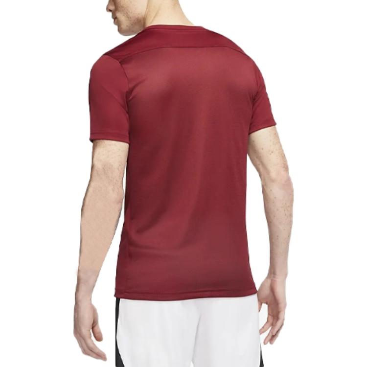 Men's Nike Dri-FIT Logo Printing Round Neck Pullover Short Sleeve Us Edition Wine Red T-Shirt BV6708-677
